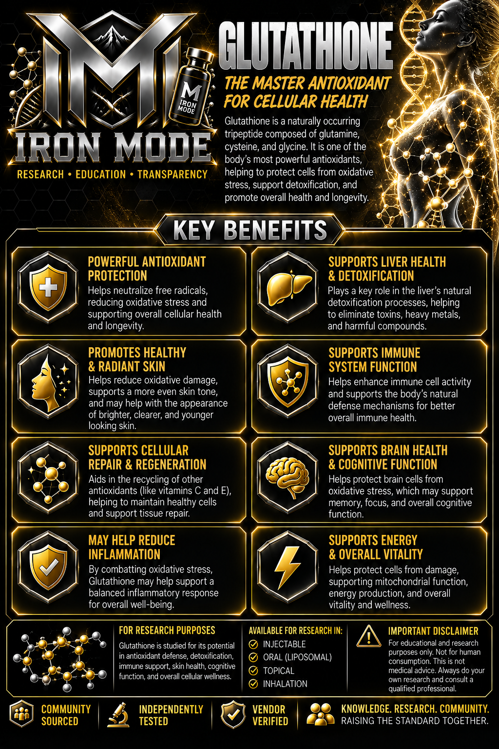Glutathione benefits sheet